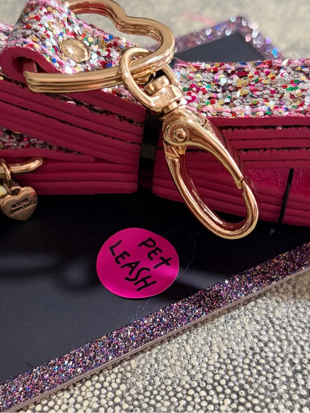 Betsey Johnson XOX Trolls Glitter Pet Collar and matching leash NWT